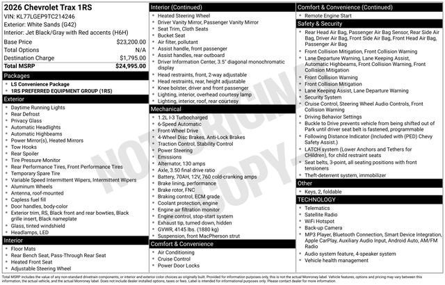 2026 Chevrolet Trax 1RS