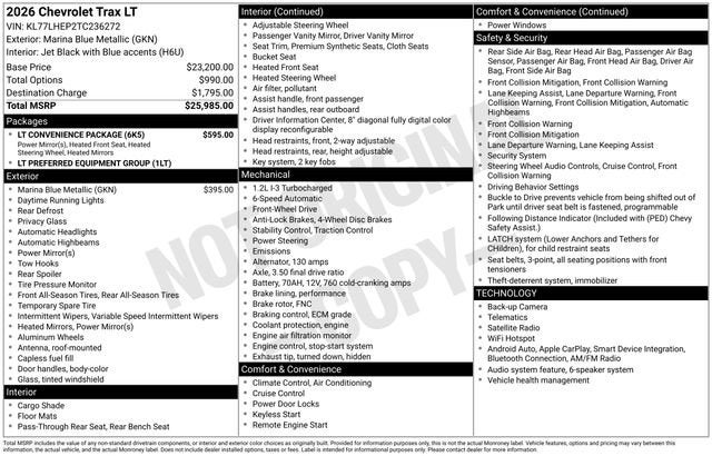 2026 Chevrolet Trax LT