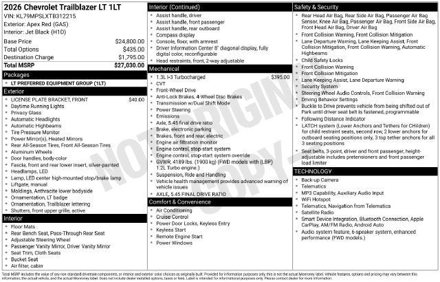 2026 Chevrolet Trailblazer LT