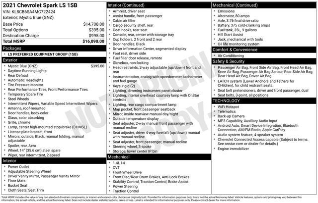 2021 Chevrolet Spark LS