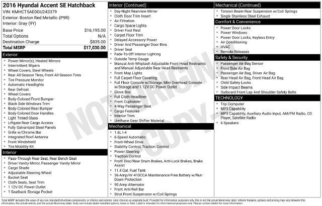 2016 Hyundai Accent SE