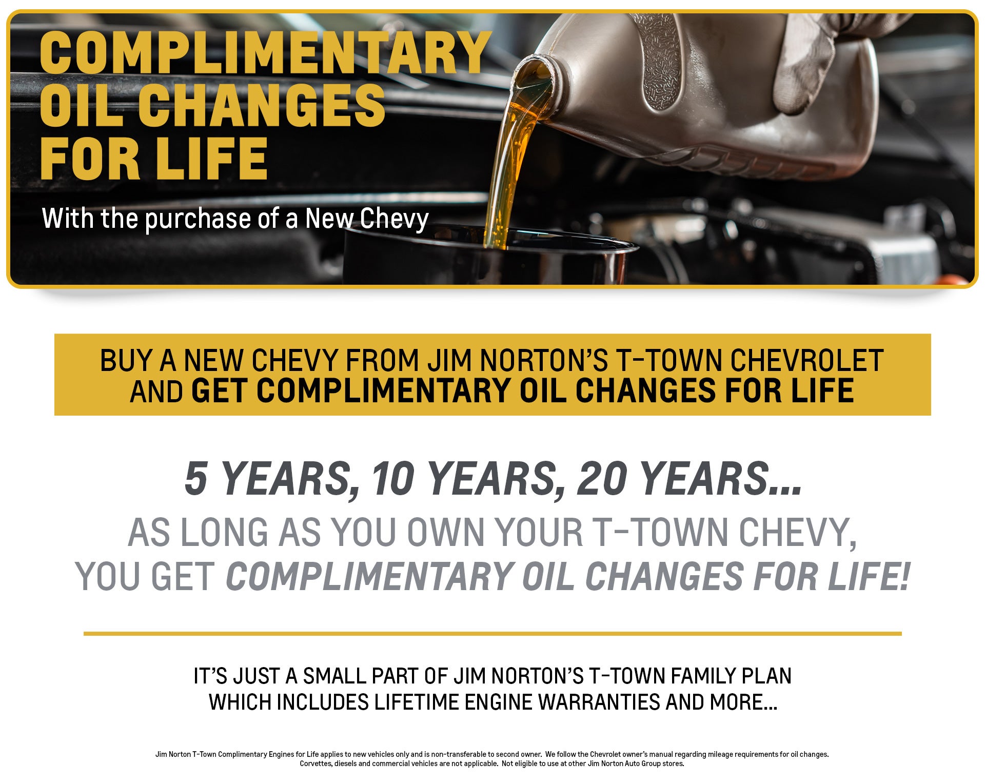 Complimentary Oil Changes For Life